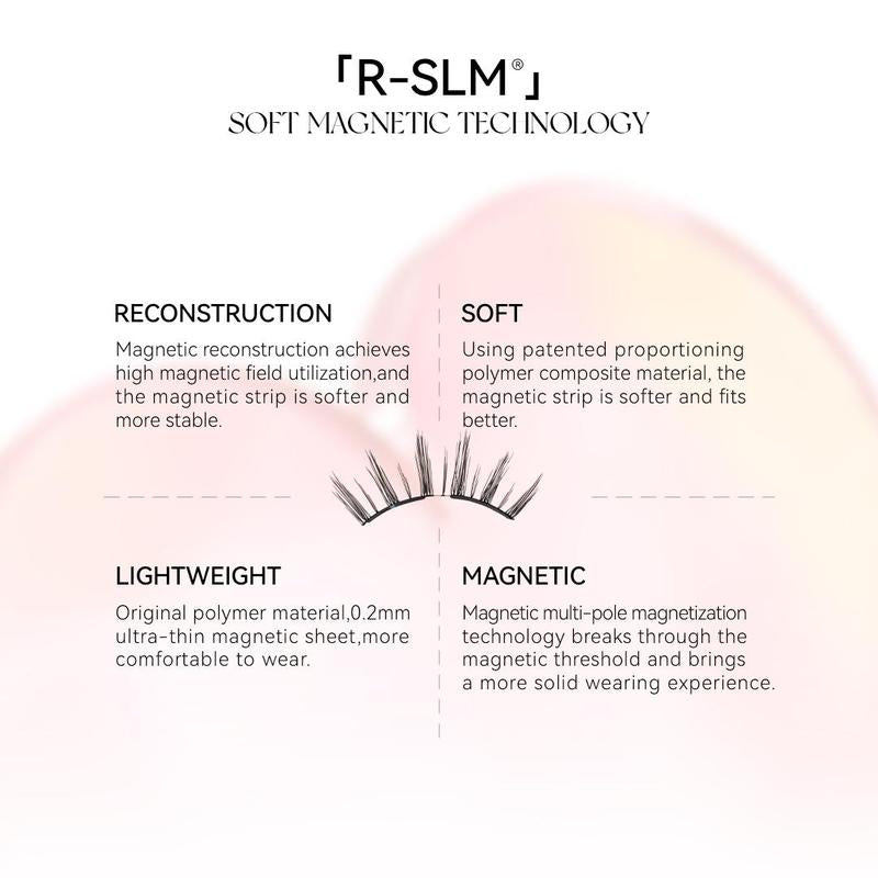 Soft Magnetic Eyelashes All-in-One Box, Reusable, Glue-Free, Waterproof, Lightweight, Natural Style Makeup Cosmetic