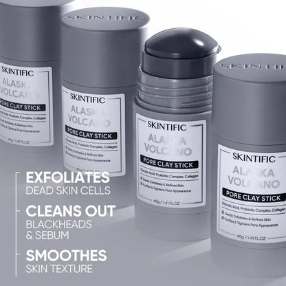 Alaska Volcano Pore Clay Stick – Blackhead Remover Face Mask, Deep Pore Cleansing & Gentle Exfoliating Mud Mask