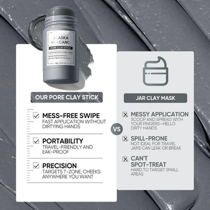 Alaska Volcano Pore Clay Stick – Blackhead Remover Face Mask, Deep Pore Cleansing & Gentle Exfoliating Mud Mask