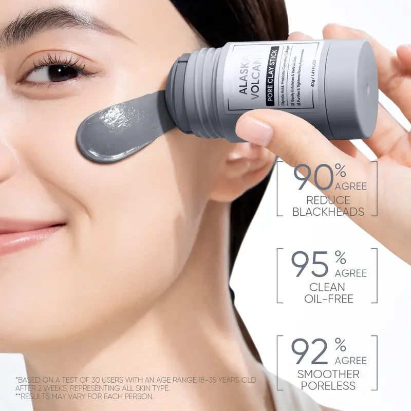 Alaska Volcano Pore Clay Stick – Blackhead Remover Face Mask, Deep Pore Cleansing & Gentle Exfoliating Mud Mask
