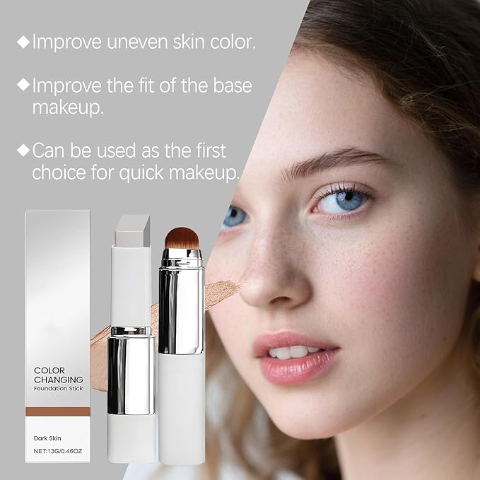 Cover Cream Stick with Brush – 2-in-1 Foundation & Concealer, Smooth Balm-to-Cream Finish