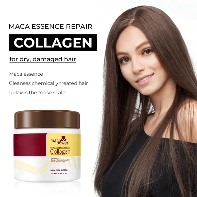 Maca Collagen Hair Repair Mask – Deep Conditioning Treatment for Dry & Damaged Hair(6.76 fl oz)