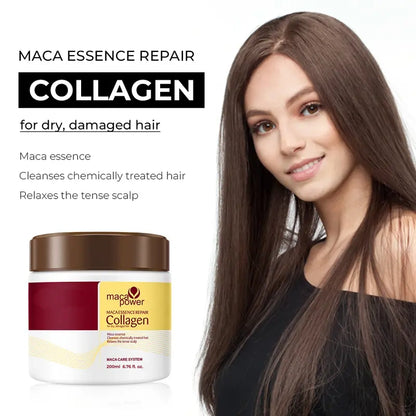 Maca Collagen Hair Repair Mask – Deep Conditioning Treatment for Dry & Damaged Hair(6.76 fl oz)