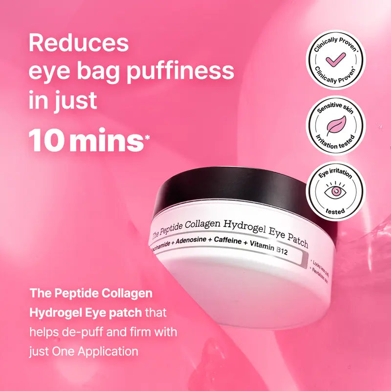 Peptide Collagen Hydrogel Eye Patches (60pcs) – Reduce Puffiness & Dark Circles in 10 Minutes