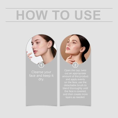 Cover Cream Stick with Brush – 2-in-1 Foundation & Concealer, Smooth Balm-to-Cream Finish