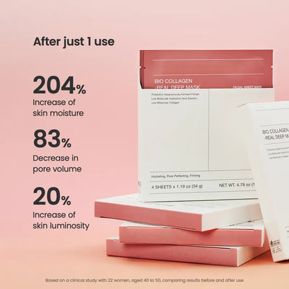 Collagen Hydrogel Sleeping Mask – Pore Tightening, Firming, Glow, Glass Skin (8 Sheets)