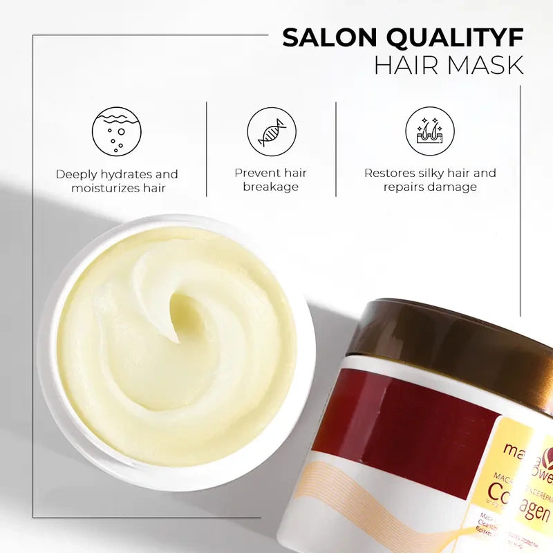 Maca Collagen Hair Repair Mask – Deep Conditioning Treatment for Dry & Damaged Hair(6.76 fl oz)