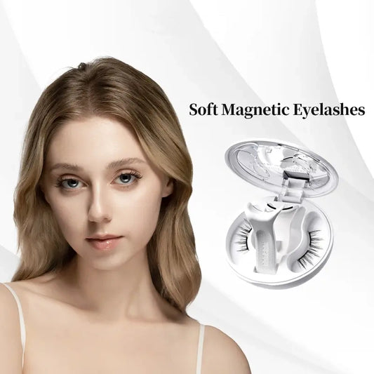 Soft Magnetic Eyelashes All-in-One Box, Reusable, Glue-Free, Waterproof, Lightweight, Natural Style Makeup Cosmetic