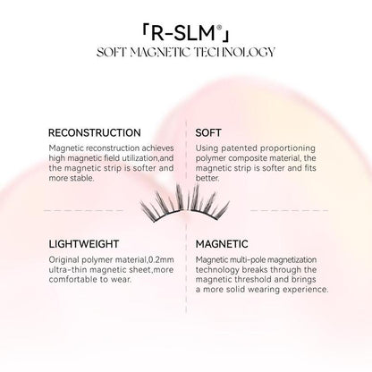 Soft Magnetic Eyelashes All-in-One Box, Reusable, Glue-Free, Waterproof, Lightweight, Natural Style Makeup Cosmetic
