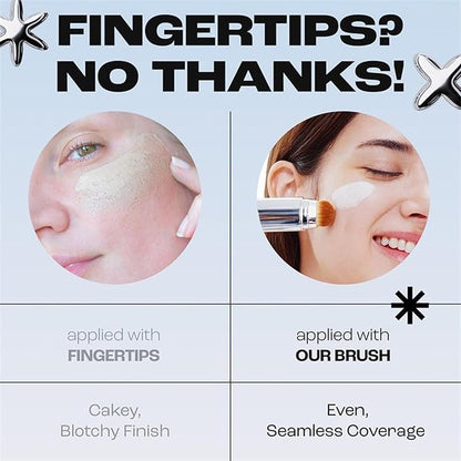 Cover Cream Stick with Brush – 2-in-1 Foundation & Concealer, Smooth Balm-to-Cream Finish